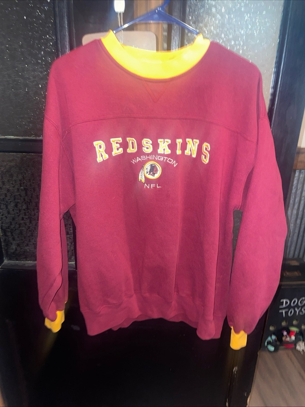 NFL Burgundy and Gold Washington Redskins Embroidered Crewneck